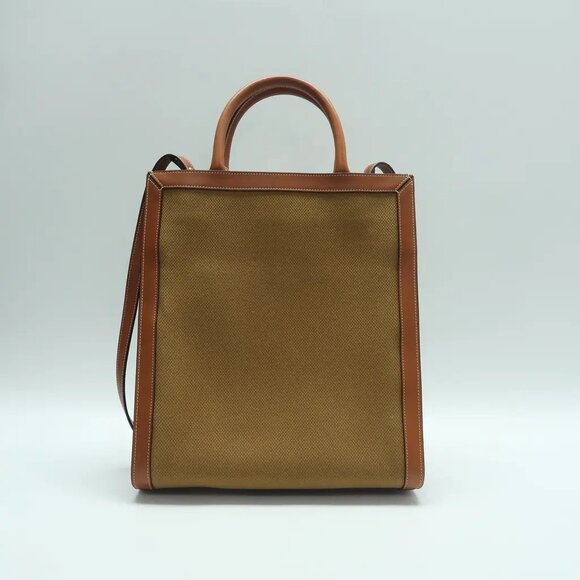 Celine Cabas Brown Canvas Satchel 1289-061925 - Picture 2 of 12